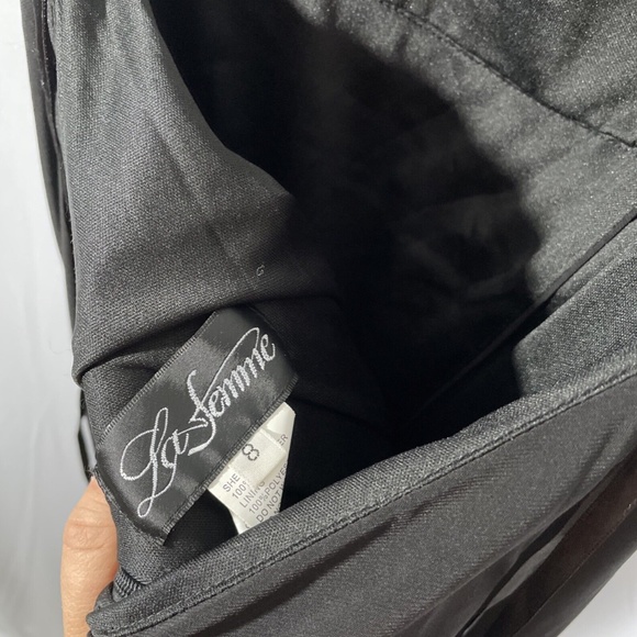 NEW $288 La Femme [ 8 ]‎ Ruched Jersey Trumpet Gown in Black - Picture 10 of 12